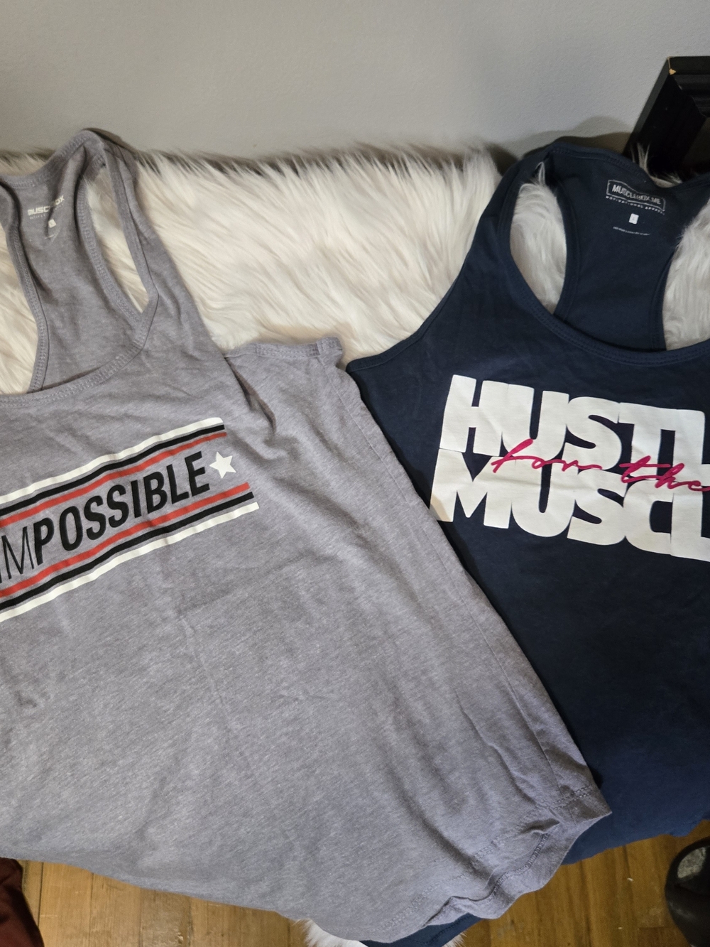 Navy Racerback Tank Top - Hustle for the Muscle